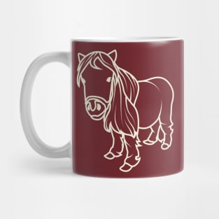 Aesthetic Lineart Cute Mini Horse Mug